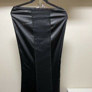 Vintage Morbid Threads Hot Topic 1990s Gothic Long Black Shiny Silky Skirt XS